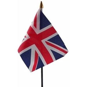 Union Jack mini vlaggetje op stok 10 x 15 cm