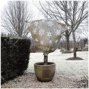 5x stuks plantenhoes jute naturel wintermotief 1 meter x 75 cm anti-vorst