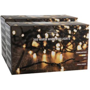 Svenska Living set van 2x stuks kerstverlichting warm wit 360 lampjes 2700 cm