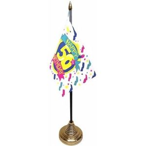 50ste verjaardag tafelvlaggetje 10 x 15 cm met standaard