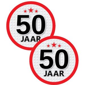 12x stuks 50 jaar leeftijd sticker rond 15 cm verjaardag feest versiering