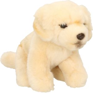 Knuffeldier hond Golden Retriever - zachte pluche stof - premium knuffels - creme wit - 15 cm