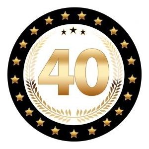 50x stuks luxe Bierviltjes/onderzetters 40 jaar thema - feestartikelen/versiering