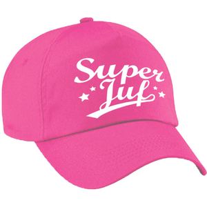 Super juf cadeau pet /cap roze voor dames