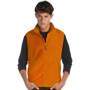 Fleece outdoor bodywarmer oranje voor heren