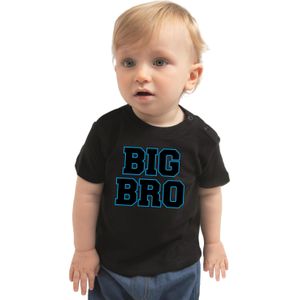 Big bro cadeau t-shirt zwart peuter/ jongen - Aankodiging zwangerschap grote broer