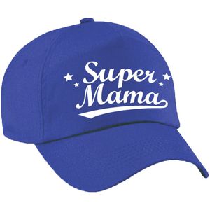 Super mama  moederdag cadeau pet /cap blauw voor dames