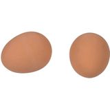 Nep stuiterend ei - 10x - rubber - bruin - 5 cm - stuiterbal fop eieren