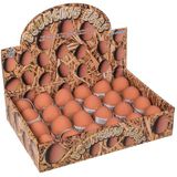 Nep stuiterend ei - 10x - rubber - bruin - 5 cm - stuiterbal fop eieren