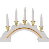 Kaarsenbruggen - 2x stuks - LED verlichting - wit/goud - 37 cm