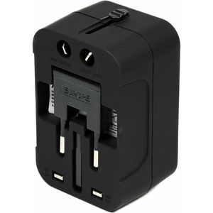 Reisstekker - Universeel - 2 USB poorten - Internationaal - wereldstekker / reisadapter