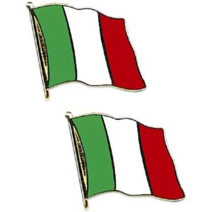 4x stuks pin broche speldje vlag Italie 2 cm