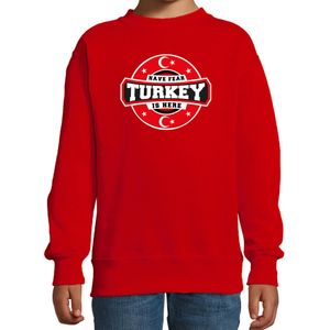 Have fear Turkey is here / Turkije supporters sweater rood voor kids