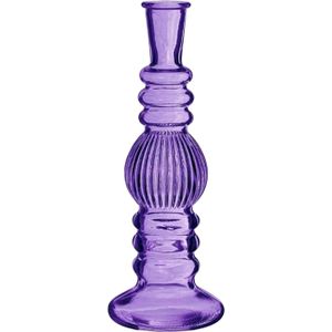 Ideas 4 Seasons Bloemenvaas Florence - paars glas - ribbel - D8,5 x H23 cm