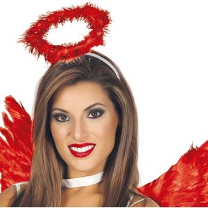 Diadeem engel - halo - rood - meisjes/dames - Halloween/carnaval thema