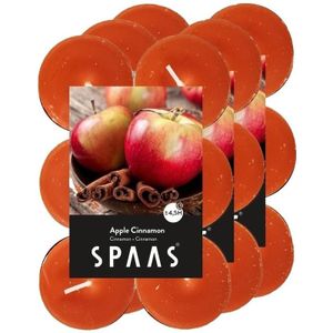 36x Geurtheelichtjes Apple Cinnamon 4,5 branduren - Geurkaarsen appel/kaneel geur - Waxinelichtjes