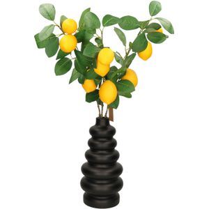 Kunstbloem citrusfruit tak citroen - 74 cm - geel - losse steel - Kunst zijdebloemen