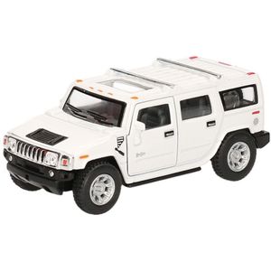 Modelauto Hummer H2 SUV Wit 12,5 cm - Speelgoed Auto Schaalmodel