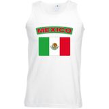 Singlet shirt/ tanktop Mexico vlag wit heren