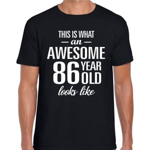 Awesome 86 year / 86 jaar cadeau t-shirt zwart heren