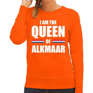 I am the Queen of Alkmaar Koningsdag sweater / trui oranje voor dames