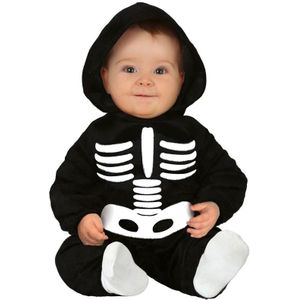 Zwart/wit skelet verkleedpak voor baby/peuter