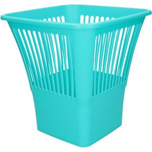 Plasticforte Afvalbak/vuilnisbak/kantoor prullenbak - plastic - blauw - 30 cm