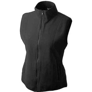 Fleece outdoor bodywarmer zwart voor dames