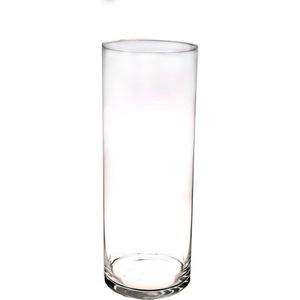 Hoge cilinder vaas/vazen van glas 40 x 15 cm