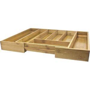 Houten uitschuifbare bestekbak / bestek la 35,5 cm