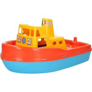 Speelgoed stoomboot rood/blauw 39 cm