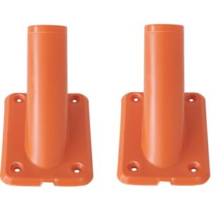 2x stuks vlaggenstokhouders / vlaggenhouders oranje voor vlaggen tot 32 mm