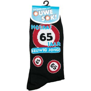 Sokken 65 jaar cadeau verjaardagssokken / feestsokken