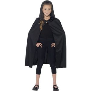 Zwarte cape met capuchon voor kinderen