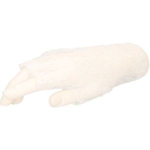Witte korte rocker/punker kanten handschoenen voor volwassenen