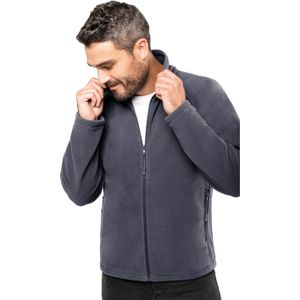 Fleece vest met rits - donkergrijs - warme sweater - trui - heren - polyester