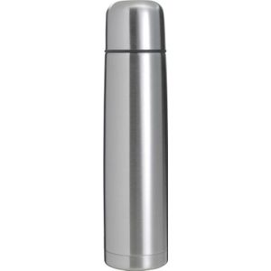 RVS thermosfles/isoleerkan 1 liter zilver