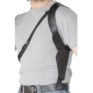 Zwarte schouder holster leder look