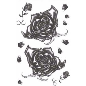 Realistische gothic tattoos zwarte rozen 1 vel