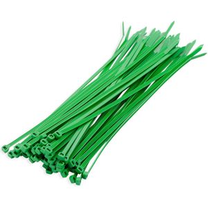 Kabelbinder / kabelbinders -300x stuks - nylon - groen - 10 cm x 25 mm - bundelbanden - tiewraps / tie ribs / tie rips