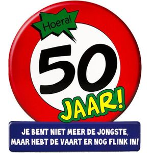 Stopbord wenskaart 50 jaar feestelijke kaart voor 50 verjaardag