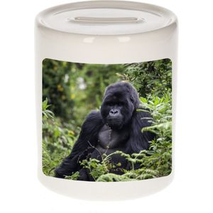 Dieren foto spaarpot gorilla 9 cm - gorilla apen spaarpotten jongens en meisjes