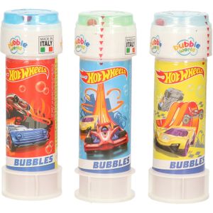 3x Hot Wheels race autos bellenblaas flesjes met bal spelletje in dop 60 ml voor kinderen