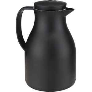 Koffiekan/isoleerkan zwart met drukknop 1 liter