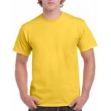 Set van 3x stuks geel katoenen shirt voor heren, maat: M (38/50)