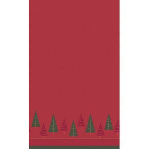 Duni - Kerst tafellaken/tafelkleed - 138x220 cm - papier - rood- rechthoekig