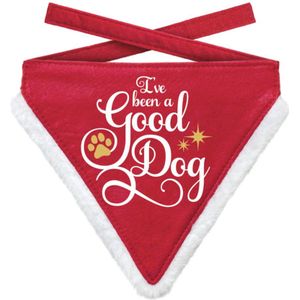 Kerst bandana/sjaaltje - voor middelgrote honden - Good Dog - 18 x 14 cm