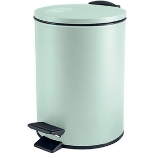 Spirella Pedaalemmer Cannes - mintgroen - 5 liter - metaal - L20 x H27 cm - soft-close - toilet/badkamer