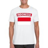 T-shirt met Indonesische vlag wit heren