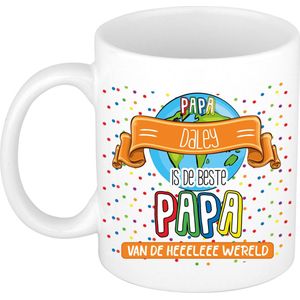Naam mok papa Daley - wit - de beste - keramiek - 300 ml - Vaderdag/verjaardag